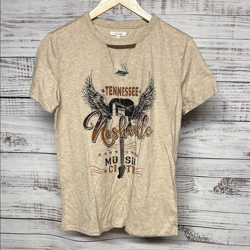 Tennessee Nashville Graphic T-Shirt Cream New XS